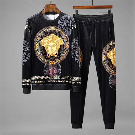 versace velvet tracksuit|versace tracksuit men's price.